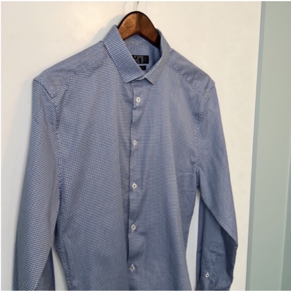 Mens Simons Coloured Stretch Shirt - Athletic fit Size 39